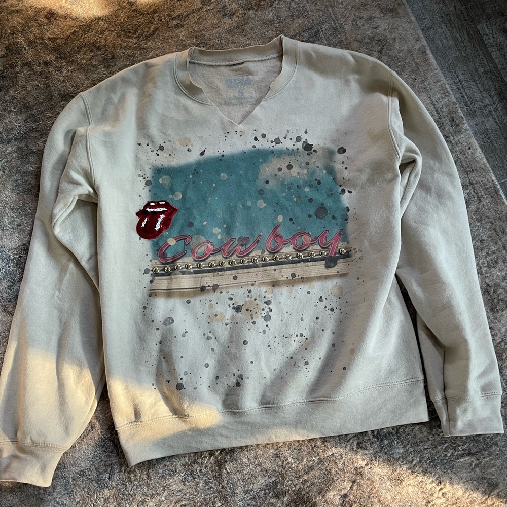 Cowboy Graphic Crew Neck Sweatshirt